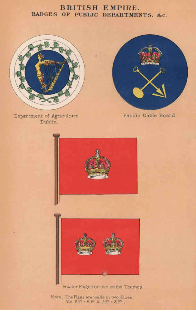 BRITISH FLAGS. Dublin Agriculture. Pacific Cable Board. Thames Powder Flags 1916